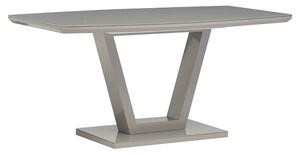 Samson Rectangular Glass Top High Gloss Dining Table In Grey