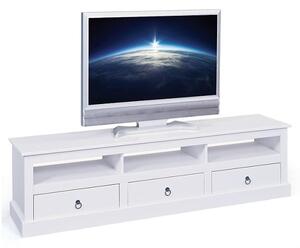 Cassala Wooden TV Stand In White With 3 Drawers