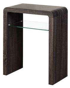 Cannock Small Console Table In Charcoal With 1 Glass Shelf