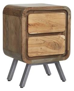 Reverso Wooden Lamp Table In Reclaimed Wood And Iron