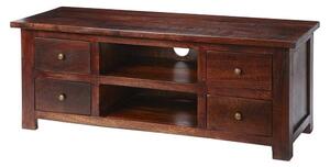 Tristo Wooden TV Stand In Dark Mango With 4 Drawers