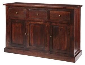 Tristo Wooden Sideboard In Dark Mango With 3 Doors