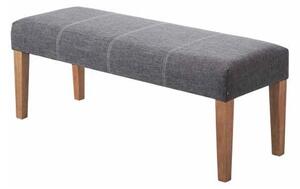 Webster Dining Bench In Grey Fabric With Wooden Legs