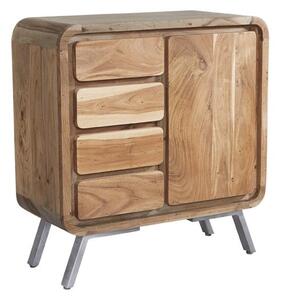 Reverso Wooden Compact Sideboard In Reclaimed Wood And Iron