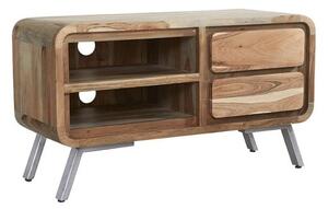 Reverso Wooden TV Stand Medium In Reclaimed Iron And Wood