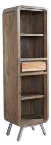 Reverso Wooden Bookcase Narrow In Reclaimed Wood And Iron