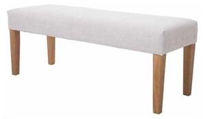 Webster Dining Bench In Beige Fabric With Wooden Legs