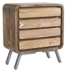 Reverso Wooden Wide Chest Of Drawers In Reclaimed Wood And Iron