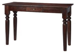 Tristo Wooden Console Table In Dark Mango With 1 Drawer