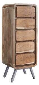 Reverso Wooden Tall Chest Of Drawers In Reclaimed Wood And Iron