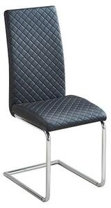 Ronn Faux Leather Dining Chair In Black With Chrome Legs