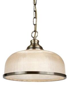 Bistro II Pendant Light In Antique Brass And Halophane Glass