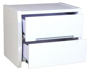 Tamsin High Gloss Bedside Cabinet With 2 Drawers In White