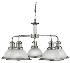 Bistro 5 Light Ceiling Light In Satin Silver