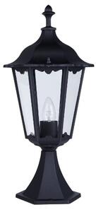 Alex Outdoor Post Lamp In Black With Clear Glass