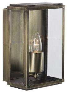 Box Outdoor Wall Light In Antique Brass With Bevelled Glass