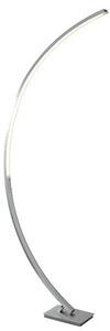 Colton Led Satin Silver Curved Floor Lamp