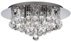 Hanna 4 Light In Ceiling Flush In Chrome With Crystal Balls