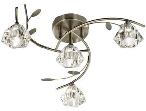 Sierra Ceiling Light In Antique Brass And Sculptured Glass