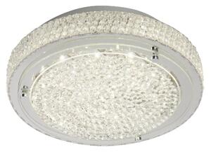 Vesta LED Flush Light In Chrome With Crystal Centre Decor