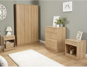 Probus Wooden 4Pc Bedroom Furniture Set In Oak