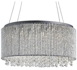 Beatty 8 Light Pendant In Chrome With Crystal Buttons