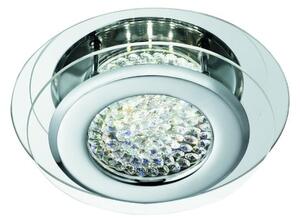 Vesta LED Flush Light In Chrome With Crystal Centre Decoration