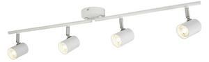 Rollo 4 Light Ceiling Split Bar In White And Chrome