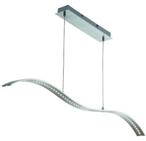 Wavy LED Bar Light In Satin Silver With Clear Glass