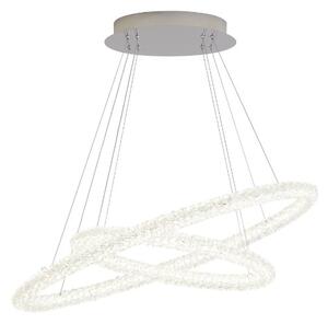 Circle LED Ceiling Pendant In Chrome And Clear Crystal