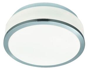 Discs Bathroom Lamp In Opal Glass Shape With Silver Trim