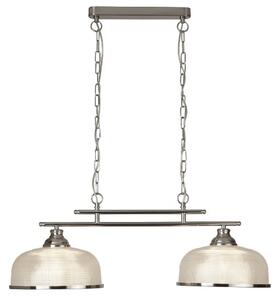 Bistro II 2 Light Ceiling Bar In Satin Silver