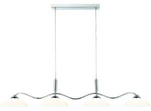 4 Light Bar Pendant In Chrome With Frosted Glass Shades