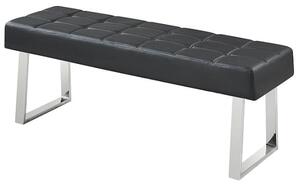 Austin Large Faux Leather Dining Bench In Black