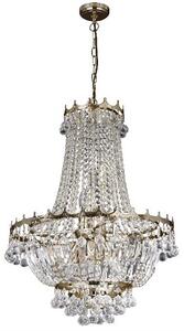 Versailles Gold Nine Light Chandelier Trimmed With Crystal