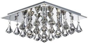 Hanna Chrome Four Light Ceiling Fitting With Clear Crystal Drops