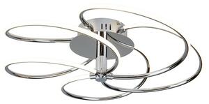 Bardot Chrome Design Five Led Swirl Ceiling Flush Lamp