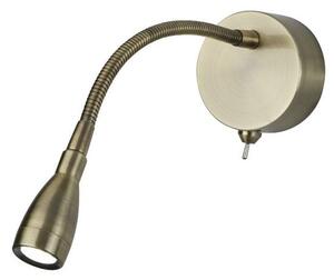 Led Antique Brass Flexi Wall Lamp And Reading Light