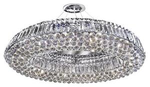 Vesuvius Chrome Oval Ten Light Chandelier With Clear Crystal Cof