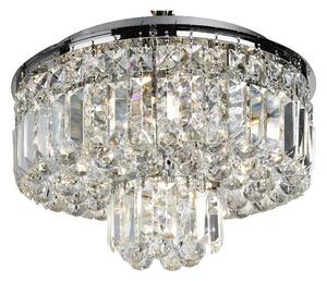 Vesuvius Chrome Five Light Fitting With Clear Crystal Coffin Dro