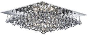 Hanna Chrome 8 Light Ceiling Fitting With Clear Crystal Drops