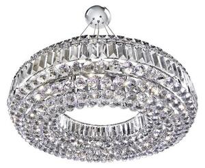 Vesuvius Chrome Ten Light Chandelier With Clear Crystal Coffin D