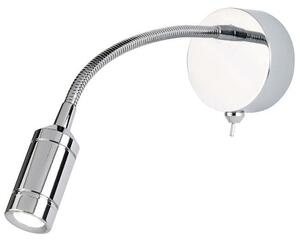 Chrome Flexi Arm Round Base Led Wall Light