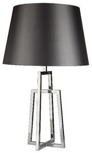 Chrome Crossed Frame Table Lamp With Black Tapered Shade