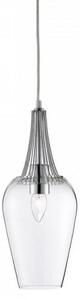 Whisk Chrome Trim Pendant Lamp And Grey Ceiling Suspension