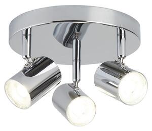 Rollo Three Light Chrome Spotlight Plate With Cylinder Head