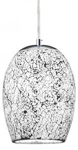 Crackle White Mosaic Glass Celing Lamp With Chrome Trim