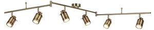 Beautiful Six Light Antique Brass Bathroom Spot Split-bar