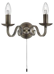 Richmond Antique Brass Two Light Wall Bracket With Candle Style