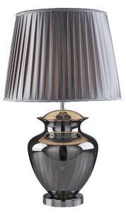 Urn Chrome Table Lamp With Smoked Glass And Pleated Shade